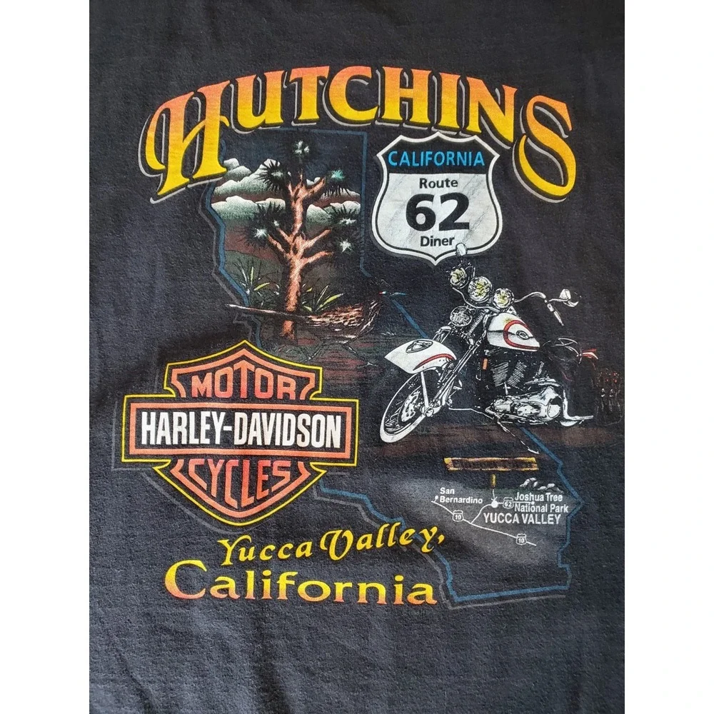 Harley-Davidson Men's 2XL Racing Flame T-Shirt Black Made USA Vintage 90s Tee